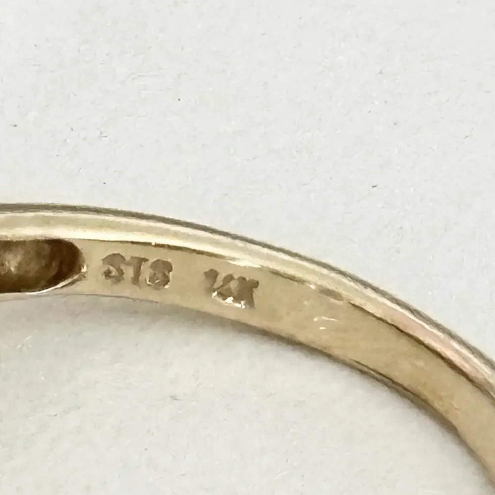14K Yellow Gold Tanzanite Double Row & Diamond Ladies Band Ring Size 5.5